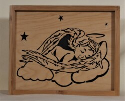 16 x 12 I loved this sweet image and decided to cut it for a Mother's Day show. Which was postponed in the year of Corona virus..