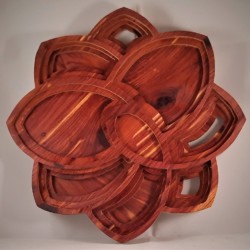 10.25 x 10.25 Lotus from Stacked Cedar<br>In 2019, stacked images in scroll saw was all the rage. I saw an image...