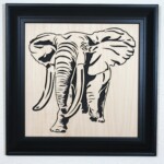 16 x 16 Bustin Out<br> I love how this pachyderm is pushing the limits of the frame. It appears, to me