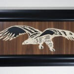 12 x 24 Soaring Eagle<br>Maple inlay to walnut