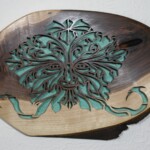 18 x 11 Leafy Green man Walnut slab
